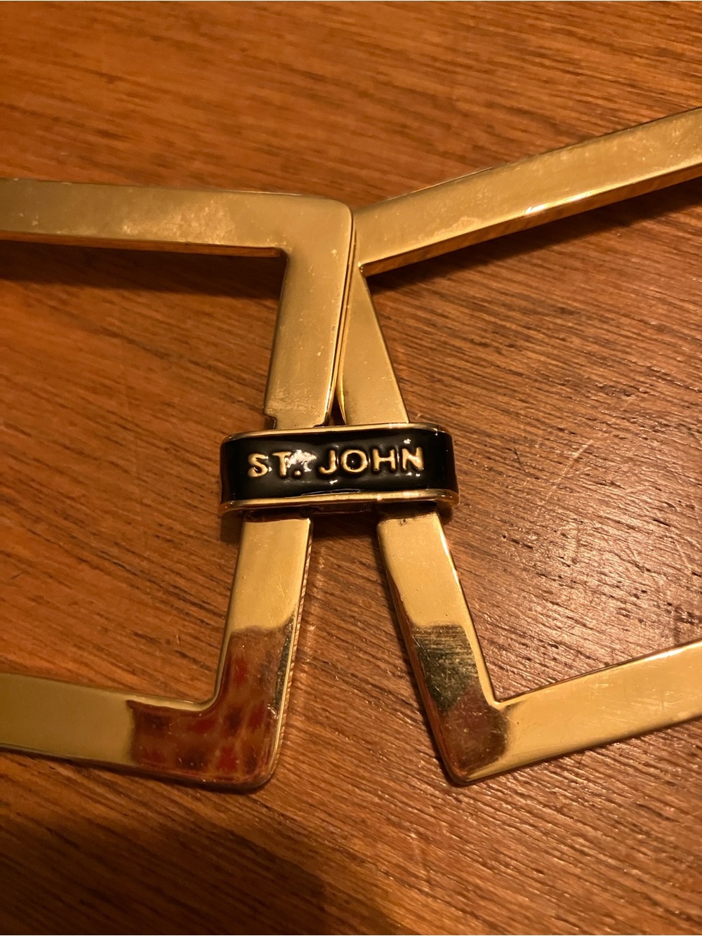 St.John Adjustable Metal Square Link Belt- Vintage Runway